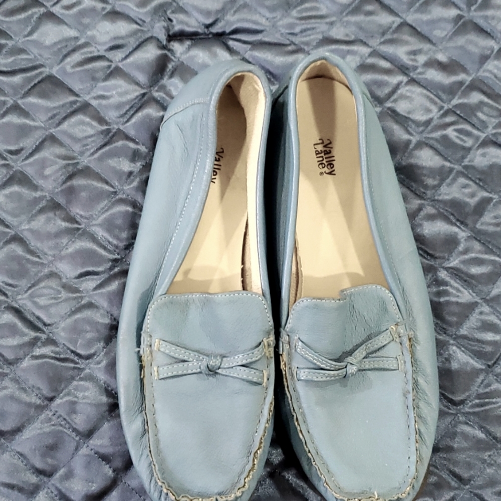 Valley Lane Womens Blue Leather